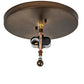Meyda Lighting Wildlife at Dawn 18" 2-Light Antique Copper Flush Mount Light With Beige Art Shade Glass
