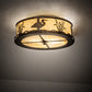 Meyda Lighting Wildlife at Dawn 18" 2-Light Antique Copper Flush Mount Light With Beige Art Shade Glass
