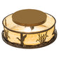 Meyda Lighting Wildlife at Dawn 18" 2-Light Antique Copper Flush Mount Light With Beige Art Shade Glass