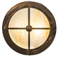 Meyda Lighting Wildlife at Dawn 18" 2-Light Antique Copper Flush Mount Light With Beige Art Shade Glass