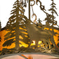 Meyda Lighting Wildlife at Dusk 19" 2-Light Antique Copper Semi-flush Mount Ceiling Light With Amber Mica Shade Glass