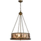 Meyda Lighting Wildlife at Dusk 22" 4-Light Antique Copper Inverted Pendant Light With Silver Mica Shade Glass