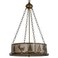 Meyda Lighting Wildlife at Dusk 22" 4-Light Antique Copper Inverted Pendant Light With Silver Mica Shade Glass