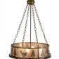 Meyda Lighting Wildlife at Dusk 22" 4-Light Antique Copper Inverted Pendant Light With Silver Mica Shade Glass