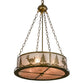 Meyda Lighting Wildlife at Dusk 22" 4-Light Antique Copper Inverted Pendant Light With Silver Mica Shade Glass