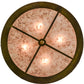 Meyda Lighting Wildlife at Dusk 22" 4-Light Antique Copper Inverted Pendant Light With Silver Mica Shade Glass