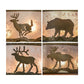 Meyda Lighting Wildlife at Dusk 22" 4-Light Antique Copper Inverted Pendant Light With Silver Mica Shade Glass