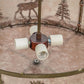 Meyda Lighting Wildlife at Dusk 22" 4-Light Antique Copper Inverted Pendant Light With Silver Mica Shade Glass