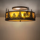 Meyda Lighting Wildlife at Dusk 22" 4-Light Dark Burnished Antique Copper Semi-flush Mount Light With Amber Mica Shade Glass