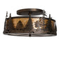 Meyda Lighting Wildlife at Dusk 22" 4-Light Dark Burnished Antique Copper Semi-flush Mount Light With Amber Mica Shade Glass