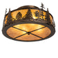 Meyda Lighting Wildlife at Dusk 22" 4-Light Dark Burnished Antique Copper Semi-flush Mount Light With Amber Mica Shade Glass