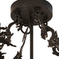Meyda Lighting Wildlife at Dusk 24" 4-Light Textured Black Semi-flush Mount Light With Amber Mica Shade Glass