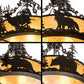 Meyda Lighting Wildlife at Dusk 24" 4-Light Textured Black Semi-flush Mount Light With Amber Mica Shade Glass