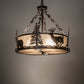 Meyda Lighting Wildlife at Dusk 26" 6-Light Mahogany Bronze Inverted Pendant Light With Silver Mica Shade Glass
