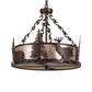 Meyda Lighting Wildlife at Dusk 26" 6-Light Mahogany Bronze Inverted Pendant Light With Silver Mica Shade Glass