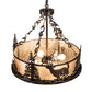 Meyda Lighting Wildlife at Dusk 26" 6-Light Mahogany Bronze Inverted Pendant Light With Silver Mica Shade Glass