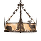 Meyda Lighting Wildlife at Dusk 26" 6-Light Mahogany Bronze Inverted Pendant Light With Silver Mica Shade Glass