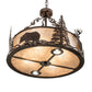 Meyda Lighting Wildlife at Dusk 26" 6-Light Mahogany Bronze Inverted Pendant Light With Silver Mica Shade Glass