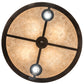 Meyda Lighting Wildlife at Dusk 26" 6-Light Mahogany Bronze Inverted Pendant Light With Silver Mica Shade Glass