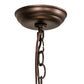 Meyda Lighting Wildlife at Dusk 26" 6-Light Mahogany Bronze Inverted Pendant Light With Silver Mica Shade Glass