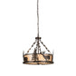 Meyda Lighting Wildlife at Dusk 26" 6-Light Mahogany Bronze Inverted Pendant Light With Silver Mica Shade Glass