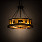 Meyda Lighting Wildlife at Dusk 26" 8-Light Textured Black Inverted Pendant Light With Amber Mica Shade Glass