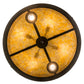 Meyda Lighting Wildlife at Dusk 26" 8-Light Textured Black Inverted Pendant Light With Amber Mica Shade Glass