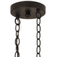 Meyda Lighting Wildlife at Dusk 26" 8-Light Textured Black Inverted Pendant Light With Amber Mica Shade Glass