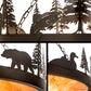 Meyda Lighting Wildlife at Dusk 30" 4-Light Textured Black Pendant Light With Ambra Siena Idalight Shade