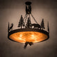 Meyda Lighting Wildlife at Dusk 30" 4-Light Textured Black Pendant Light With Ambra Siena Idalight Shade
