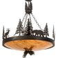 Meyda Lighting Wildlife at Dusk 30" 4-Light Textured Black Pendant Light With Ambra Siena Idalight Shade