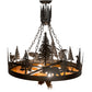 Meyda Lighting Wildlife at Dusk 30" 4-Light Textured Black Pendant Light With Ambra Siena Idalight Shade