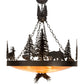 Meyda Lighting Wildlife at Dusk 30" 4-Light Textured Black Pendant Light With Ambra Siena Idalight Shade