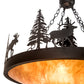 Meyda Lighting Wildlife at Dusk 30" 4-Light Textured Black Pendant Light With Ambra Siena Idalight Shade