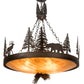 Meyda Lighting Wildlife at Dusk 30" 4-Light Textured Black Pendant Light With Ambra Siena Idalight Shade