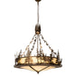 Meyda Lighting Wildlife at Dusk 34" 4-Light Antique Copper Inverted Pendant Light With Creme Carrara Idalight Shade