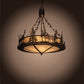 Meyda Lighting Wildlife at Dusk 34" 4-Light Antique Copper Inverted Pendant Light With Creme Carrara Idalight Shade