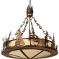 Meyda Lighting Wildlife at Dusk 34" 4-Light Antique Copper Inverted Pendant Light With Creme Carrara Idalight Shade