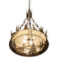 Meyda Lighting Wildlife at Dusk 34" 4-Light Antique Copper Inverted Pendant Light With Creme Carrara Idalight Shade