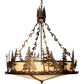 Meyda Lighting Wildlife at Dusk 34" 4-Light Antique Copper Inverted Pendant Light With Creme Carrara Idalight Shade