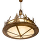 Meyda Lighting Wildlife at Dusk 34" 4-Light Antique Copper Inverted Pendant Light With Creme Carrara Idalight Shade