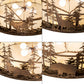 Meyda Lighting Wildlife at Dusk 34" 4-Light Antique Copper Inverted Pendant Light With Creme Carrara Idalight Shade