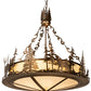 Meyda Lighting Wildlife at Dusk 34" 4-Light Antique Copper Inverted Pendant Light With Creme Carrara Idalight Shade