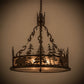 Meyda Lighting Wildlife at Dusk 34" 4-Light Cafe Noir Inverted Pendant Light With Silver Mica Shade Glass