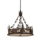 Meyda Lighting Wildlife at Dusk 34" 4-Light Cafe Noir Inverted Pendant Light With Silver Mica Shade Glass