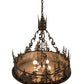 Meyda Lighting Wildlife at Dusk 34" 4-Light Cafe Noir Inverted Pendant Light With Silver Mica Shade Glass