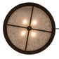 Meyda Lighting Wildlife at Dusk 34" 4-Light Cafe Noir Inverted Pendant Light With Silver Mica Shade Glass