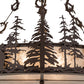 Meyda Lighting Wildlife at Dusk 34" 4-Light Cafe Noir Inverted Pendant Light With Silver Mica Shade Glass