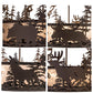 Meyda Lighting Wildlife at Dusk 34" 4-Light Cafe Noir Inverted Pendant Light With Silver Mica Shade Glass