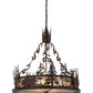 Meyda Lighting Wildlife at Dusk 34" 4-Light Cafe Noir Inverted Pendant Light With Silver Mica Shade Glass